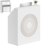 IGERI Small White Reception Desk with Counter for Salon 31.5 Inch Front Modern Standing Receptionist Room Tables Checkout Counter for Office