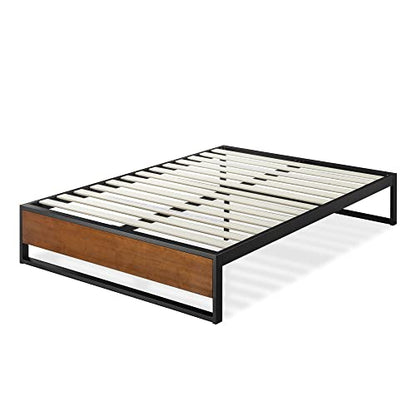 ZINUS GOOD DESIGN Award Winner Suzanne 14 Inch Bamboo and Metal Platforma Bed Frame / No Box Spring Needed / Wood Slat Support, Chestnut Brown, Queen