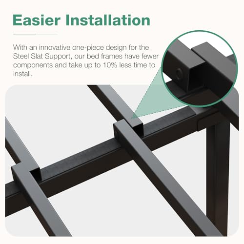 Novilla Twin Bed Frame, 14 Inch Metal Platform Bed Frame Twin Size with Storage Space Under Bed, Heavy Duty Steel Slat Support, Easy Assembly, No Box Spring Needed Novilla