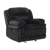 Lexicon Manual Glider Recliner Chair, Corduroy Manual Tab Pull Reclining Chair with Pillow Top Arms, Plush Cushions, Cozy Theater-Style Accent for Living Room/Bedroom, Easy Assembly, Black Lexicon