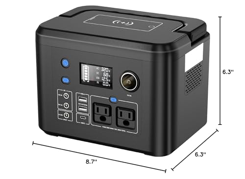 Portable Power Station 350W, Powkey 260Wh/70,000mAh Backup Lithium Battery, 110V Pure Sine Wave Power Bank with 2 AC Outlets, Portable Generator for Outdoors Camping Travel Hunting Emergency powkey