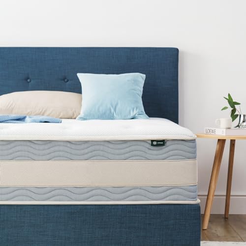 ZINUS 12 Inch Cooling Comfort Support Hybrid Mattress [New Version], Full, Fiberglass Free, Medium Plush, Cooling Motion Isolation, Certified Safe Foams & Fabric, Mattress in A Box