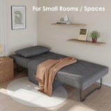 DSNAPE Convertible Sofa Bed with 5-Level Adjustable Backrest, 74" D x 37" W 4-in-1 Folding Ottoman Sleeper Chair Bed, Modern Single Futon Couch for Living Room Apartment Dorm Small Space, Dark Grey DSNAPE