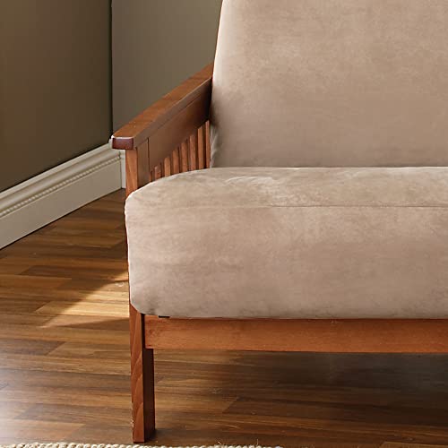 SureFit Home Décor Soft Suede Futon Slipcover, Polyester, Machine Washable, One Piece, Taupe Color SureFit