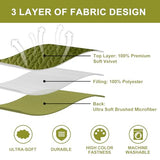 Ivellow Velvet Quilt Queen Size Green Lightweight Velvet Comforter Set Oversized Bedspread Coverlet Full for All Season 3Pcs Luxury Quilted Bedding Ivellow