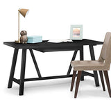 SIMPLIHOME Dylan SOLID WOOD Modern Industrial 60 inch Wide Home Office Desk, Writing Table, Workstation, Study Table Furniture in Black SIMPLIHOME