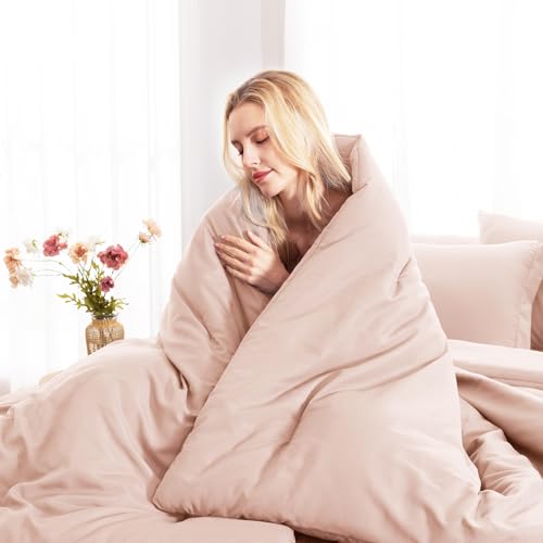 CozyLux Full Size Comforter Sets Blush Pink, 7 Pieces Bed in a Bag Full Comforter Set with Sheets, Luxury Bedding Set with Down Alternative Comforter, Fitted Sheet, Flat Sheet, Pillowcases & Shams CozyLux