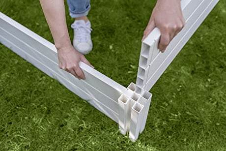 Vita Classic 4'X4'x11 Vinyl Raised, White VT17108 x 4ft Modular Garden Bed, 11" H Vita