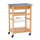 Linon Kitchen Island Granite Top, 33.88" x 22.8" x 15.63", Natural Linon