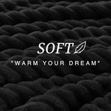 EXQ Home Fluffy Comforter Set Queen Size - Super Soft Faux Fur Stripe Jacquard Comforter 3 Pieces, Black Fleece Bedding Set,Winter Warm Bed Set,1 Comforter with 2 Pillowcases EXQ Home