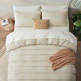 Oli Anderson Beige Duvet Cover King Size - Pleated King Duvet Cover, 3PCS Soft and Breathable Textured Bedding Set with Zipper Closure(Beige,104"x90") Oli Anderson