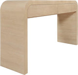 Meridian Furniture 272-S Cresthill Collection Mid-Century Modern Console Table with Oak Wood, Natural White Oak Finish, Curved Art Deco Design, 54" W x 14" D x 30" H, White Meridian Furniture