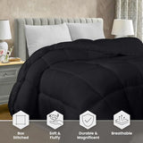 Utopia Bedding Comforter Duvet Insert, Quilted Comforter with Corner Tabs, Box Stitched Down Alternative Comforters Twin Size (Black) Utopia Bedding