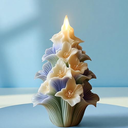 Tulip Flower Cylinder Molds Silicone Wave Spiral Candle Mold - Silicone Resin Casting Molds for Candle & Resin & Soap Craft Supplies