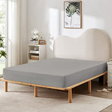 HBHLFZ Full Fitted Sheet Only, Soft Breathable Bottom Sheet - 54"x75" Deep Pockets Full Size Fitted Sheet - All Around Stretch Fit, Wrinkle Resistant, Colorfast - Easy Care, Gray HBHLFZ