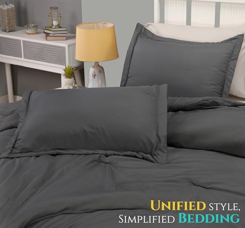 Queen Comforter Set 3 Piece Grey by Utopia Bedding, Comforters Queen Size, Bedding Comforters Sets, Down Alternative Soft Bed Set, 1 Comforter (88 x 88 inches) 2 Pillow Shams (20 x 26 inches) Utopia Bedding
