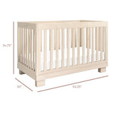 babyletto Modo 3-in-1 Convertible Crib with Toddler Bed Conversion Kit in Washed Natural, Greenguard Gold Certified babyletto