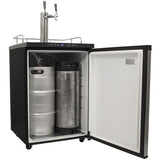 EdgeStar KC3000TWIN Full Size Dual Tap Kegerator with Digital Display - Black EdgeStar