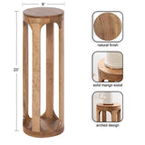 Kate and Laurel Dahl Modern Wooden Decorative Drink Table for Plant Display and Item Storage, 8x8x23, Natural Kate and Laurel