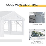 Outsunny 13 x 26 ft Heavy Duty Party Tent Outdoor Gazebo Wedding Tent Event Shelter Carport BBQ with Removable Sidewalls & Windows, Outside Waterproof Canopy for Parties, White Outsunny