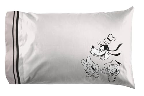 Jay Franco Kids Sheet Set with Fitted, Flat Sheets & Pillow Cover - Ultra-Soft Bedding with Pillowcase for Room Decor, Black - Mickey and Friends, 4 Piece King Jay Franco