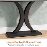 Tribesigns Industrial Console Table, 40 inch Narrow Entryway Foyer Table with Geometric Base, Rustic Hallway Accent Table for Living Room, Entrance Tribesigns