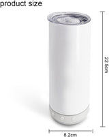 Decowo 20OZ Skinny Straight Sublimation Tumbler Bluetooth Speaker Music Tumbler Blanks (Black Speaker) Decowo
