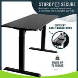 TechOrbits Electric Standing Desk Frame 60 x 24 Inch Tabletop - Motorized Workstation Two Leg Stand Up Desk with Memory Settings and Telescopic Sit Stand Height Adjustment (Black Frame/Wood BrownTop) TechOrbits