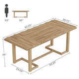 Tribesigns 63 Inches Computer Desk, Rectangular Writing Table with Solid Wood Legs and Thickened Desktop for Work Study, Modern Simple Executive Desk Workstation for Home Office Tribesigns