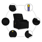 vidaXL Black Fabric Massage Recliner Chair - Manual Reclining, Vibration Massage, Cup Holders for Comfort in Living Room/Lounge vidaXL