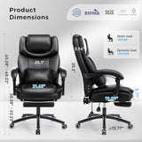 500lbs 3D Kneading Massage Office Chair with FootRest, Big and Tall Ergonomic Reclining Computer Gaming Chair, Padded Linkage Armrests, Heavy Duty Metal Base Executive Office Chair CHAIRKER