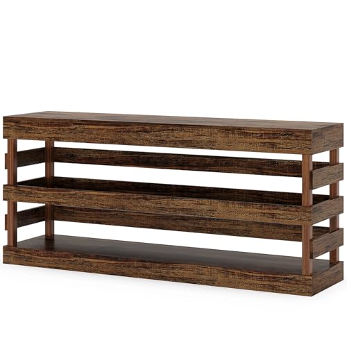 Tribesigns 70.9-Inch Extra Long Console Table, Farmhouse Entryway Table with 3-Tier Storage Shelf, Narrow Sofa Table Behind Couch, Wood Console Table for Living Room, Hallwahy, Foyer Tribesigns