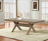 Roundhill Furniture Raven Wood Trestle Extendable Dining Table with Leaf, Glazed Pine Brown Roundhill Furniture