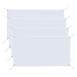 4 Pcs Polyester Oxford Cloth Blank Banners - Blank Banner Signs with Hanging Ropes, 2x4 ft DIY Blank Sublimation Vinyl Banners for Birthday Party Wedding Thanksgiving Christmas Indoor Outdoor Display Alphatool