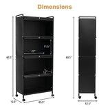 Giantex 5-Tier Freestanding Kitchen Storage Cabinet with Mobile Design and Flip-Up Doors, Black Giantex