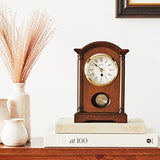 Bulova Dalton Chiming Pendulum Table Clock - Walnut Finish - Gold-Tone Accents Bulova