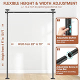 SUNALLY Room Divider Curtain Rod, No Drilling Room Separator for Space Partition Adjustable 4-10ft(H) 28-70inch(W) Heavy Duty Temporary Wall Divider Floor to Ceiling Tension Rod, Black SUNALLY
