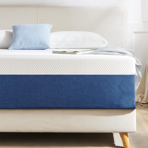 Natulliy Queen Mattress 8 Inch Gel Memory Foam Mattress in a Box, Medium Firm Support, Removable Cover, Fits Various Bed Frames,Non-Fiberglass Queen Size Mattress