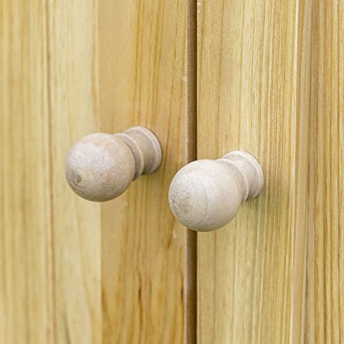 Outsunny Garden Storage Cabinet, Outdoor Tool Shed with Galvanized Top and Two Shelves for Yard Tools or Pool Accessories, Natural Outsunny