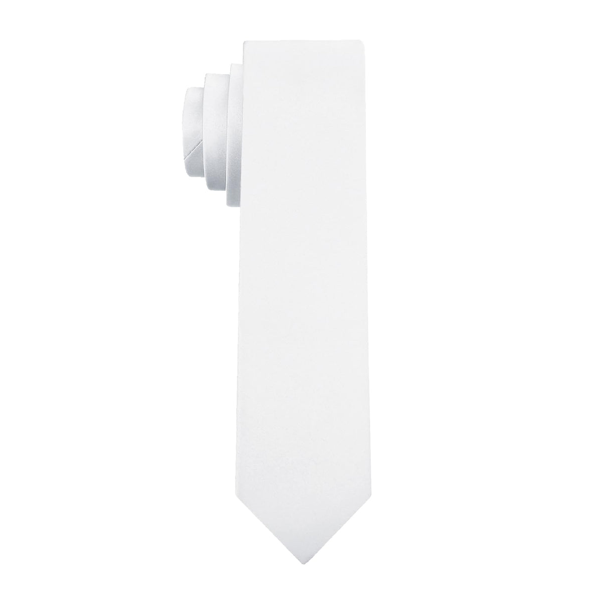 PenSee Men's White Ties Solid Pure Color 2.35" (6CM) Plain Slim Necktie Skinny Ties For Men PenSee