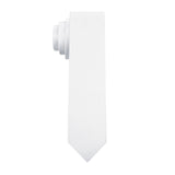 PenSee Men's White Ties Solid Pure Color 2.35" (6CM) Plain Slim Necktie Skinny Ties For Men PenSee