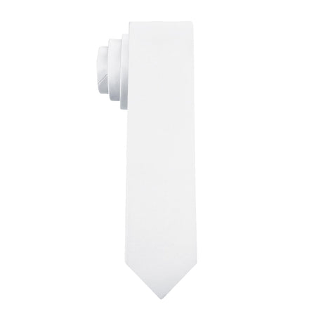 PenSee Men's White Ties Solid Pure Color 2.35" (6CM) Plain Slim Necktie Skinny Ties For Men PenSee