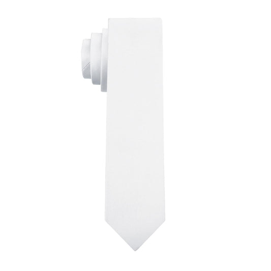 PenSee Men's White Ties Solid Pure Color 2.35" (6CM) Plain Slim Necktie Skinny Ties For Men