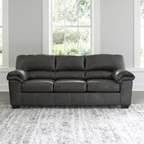 Signature Design by Ashley Bladen Faux Leather Sofa, Gray Signature Design by Ashley