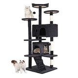 BestPet 54in Cat Tree Tower for Indoor Cats,Multi-Level Furniture Activity Center with Scratching Posts Stand House Condo Funny Toys Kittens Pet Play House,Dark Gray BestPet