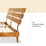 Bme Caden 15 Inch King Bed Frame with Adjustable Caramel Wood Headboard - Mid Century Retro Design, No Box Spring Required Bme