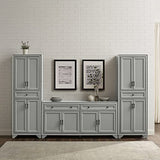 Crosley Furniture Tara 3-Piece Sideboard and Pantry Set, Distressed Gray Crosley Furniture
