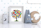 HKLIOPU Stamped Cross Stitch Kits - Love Tree Embroidery Starter Kit for Adult Beginners, 11CT Needlepoint Cross-Stitch Patterns Dimensions Kit Arts and Crafts 13.8X 13.8 inch