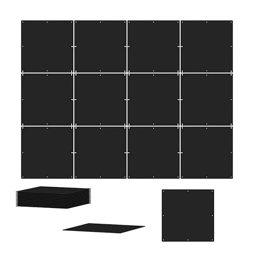Mossfelting 12Pcs Hanging Room Divider Made of High Density Polyester Fiber Panels for Decorating Bedroom Living Dining Room Kitchen Office Restaurant Home Hotel Decor（Plain - Black） mossfelting