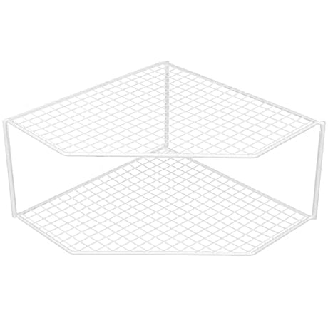 MAGICLULU 2-Tier Corner Storage Shelf, Plate Organizer for Cabinet Corner Stand Rack Countertop Shelf Storage for Dishes Plates Cabinet Pantry Kitchen Cosmetics Makeup Organization MAGICLULU